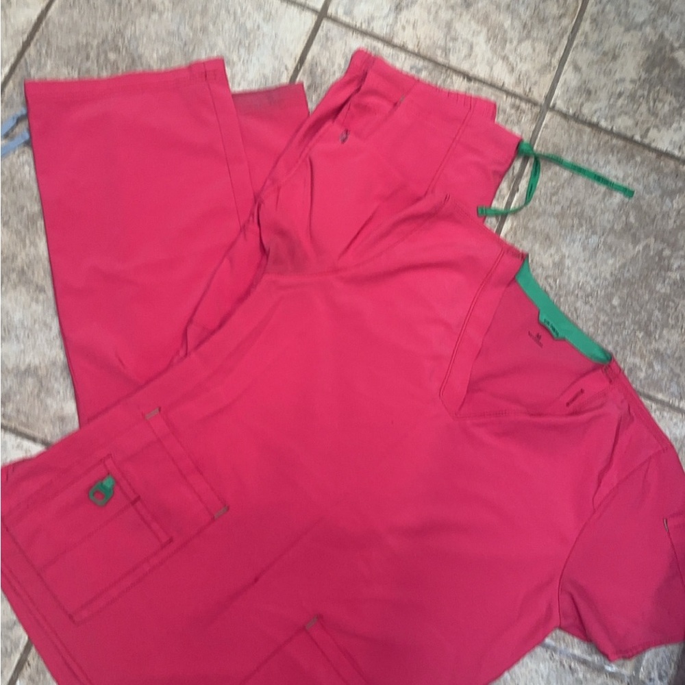 Carhartt Hot Pink V-Neck Scrub Top